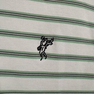 Ashworth Men's Green And Black Pinstriped ClaiGolf Polo Shirt